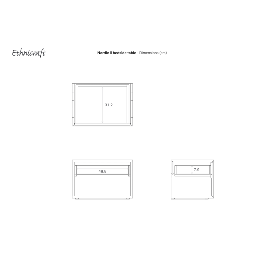 TABLE DE CHEVET NORDIC II - CHÊNE - 1 TIROIR par Ethnicraft