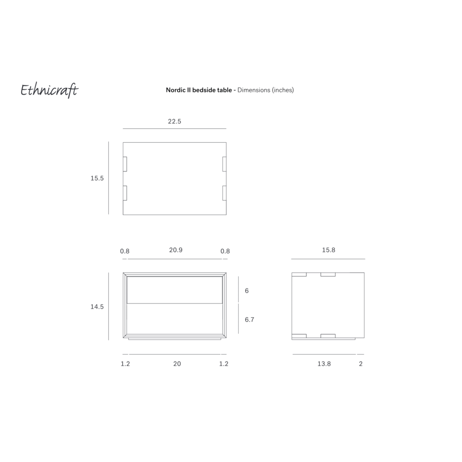 TABLE DE CHEVET NORDIC II - CHÊNE - 1 TIROIR par Ethnicraft