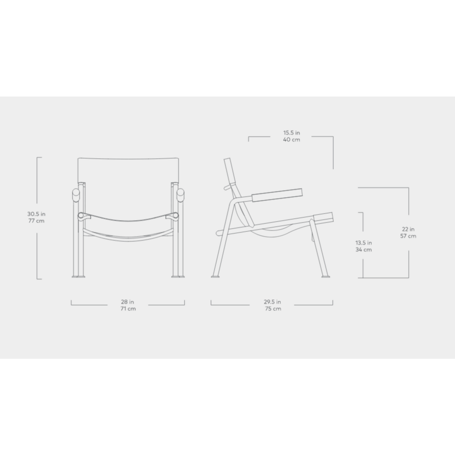 DÉMO / FAUTEUIL WYATT SLING - Cuir Sorrel Havana