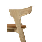 TABOURET BAR BOK - VARNISHED OAK - COGNAC LEATHER