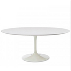 TABLE À DINER OVALE TRUMPET BLANC 67" x 43"