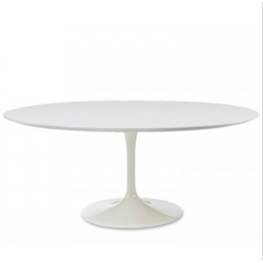 TABLE À DINER OVALE TRUMPET BLANC 67" x 43"