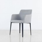 CHAISE WILLIAMSBURG TISSU GRIS PÂLE