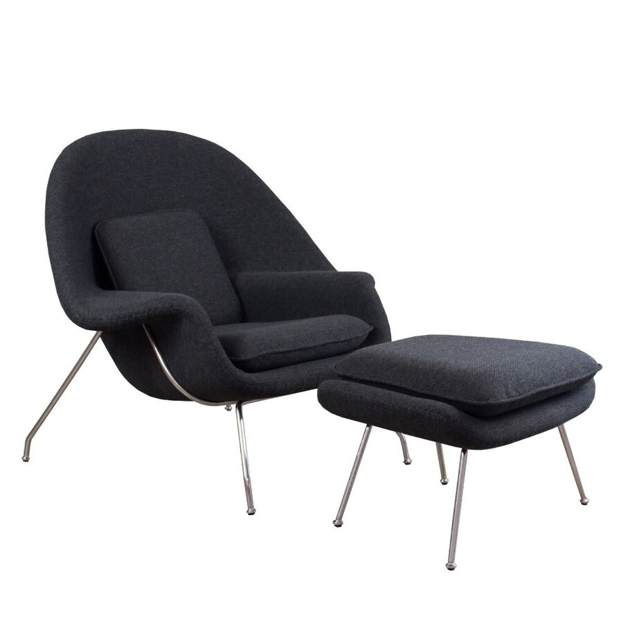 FAUTEUIL NEST + OTTOMAN  AVEC TISSU