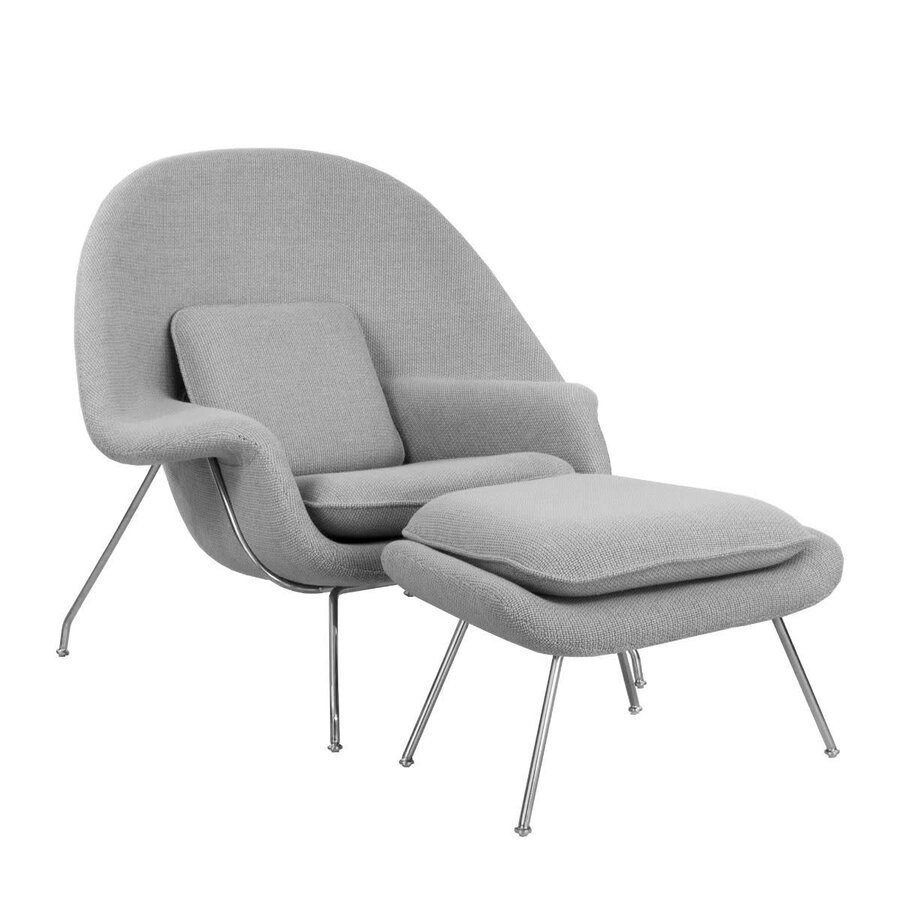 FAUTEUIL NEST + OTTOMAN  AVEC TISSU