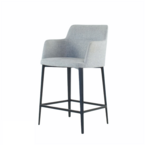 TABOURET COMPTOIR WILLIAMSBURG TISSU GRIS PÂLE