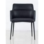 CHAISE WILLIAMSBURG EN CUIR SYNTHÉTIQUE NOIR