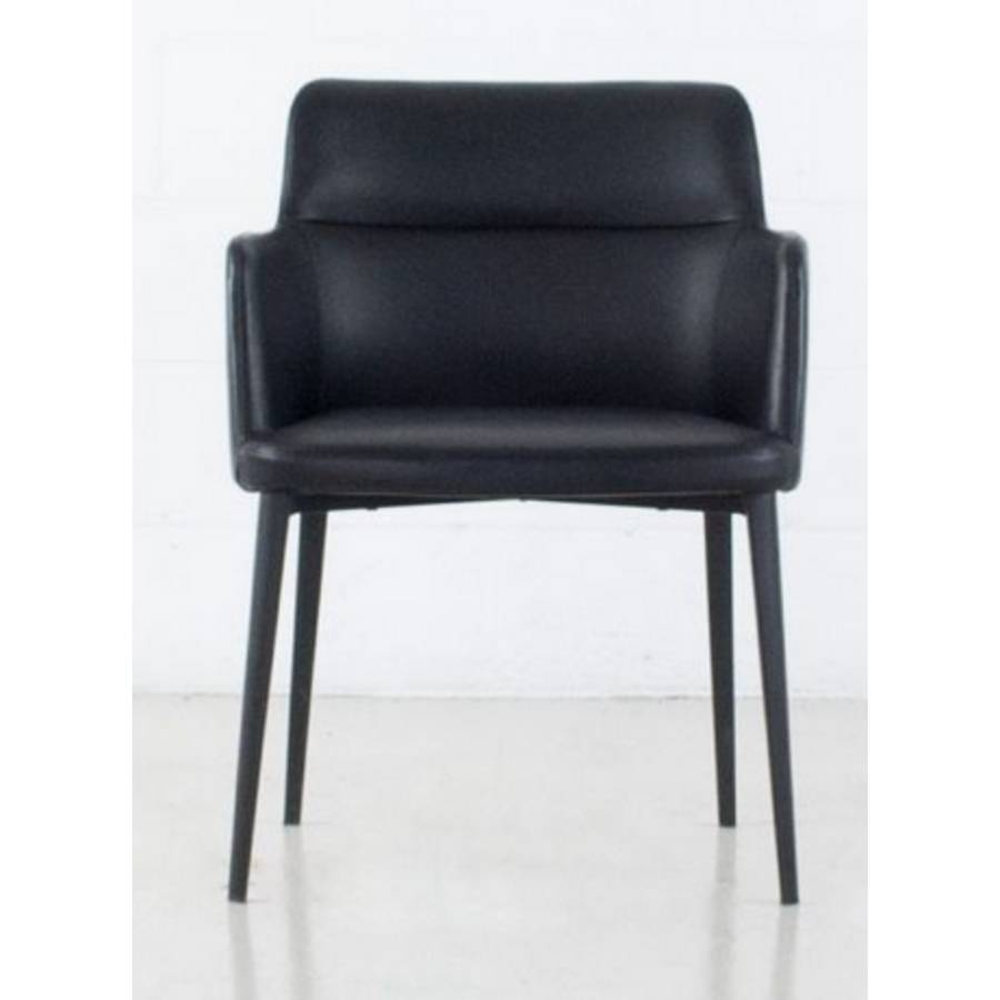 CHAISE WILLIAMSBURG EN CUIR SYNTHÉTIQUE NOIR