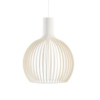 LAMPE SUSPENDUE FLUTE C BLANCHE - INTÉREUR NATUREL/EXTÉRIEUR BLANC