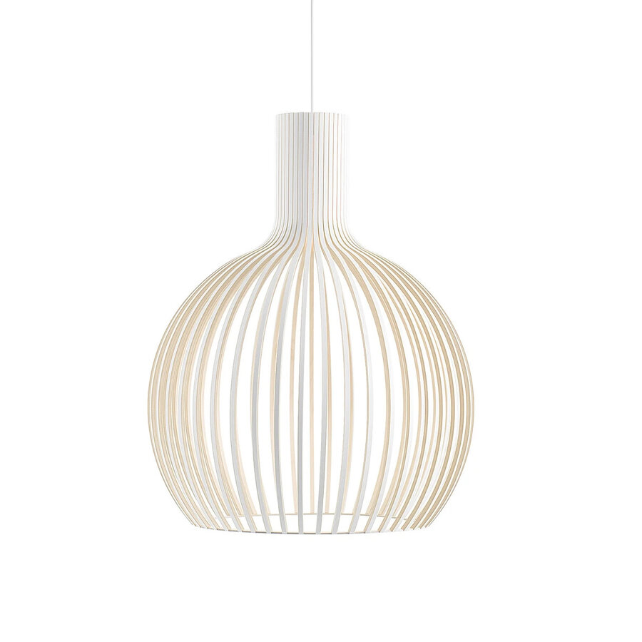 LAMPE SUSPENDUE FLUTE C BLANCHE - INTÉREUR NATUREL/EXTÉRIEUR BLANC