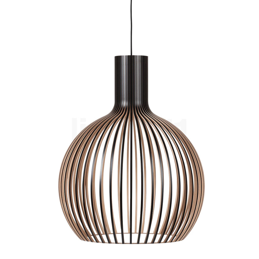FLUTE C BLACK PENDANT LIGHT - NATURAL/OUTSIDE BLACK