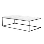 ONIX COFFEE TABLE RECTANGULAR - WHITE MARBLE + BLACK BASE