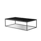 TABLE À CAFÉ ONIX RECTANGULAIRE - MARBRE NOIR + BASE NOIRE