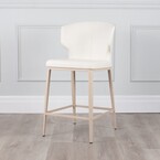 TABOURET COMPTOIR CABO CUIR SYNTHÉTIQUE BLANC