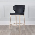 TABOURET COMPTOIR CABO CUIR SYNTHÉTIQUE NOIR