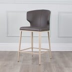 TABOURET COMPTOIR CABO CUIR SYNTHÉTIQUE CHARBON