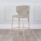 TABOURET COMPTOIR CABO CUIR SYNTHÉTIQUE TAUPE