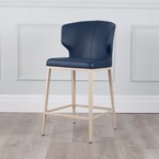 CABO COUNTER STOOL SYNTHETIC LEATHER STONE BLUE