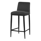 TABOURET COMPTOIR CELINE CUIR SYNTHÉTIQUE NOIR