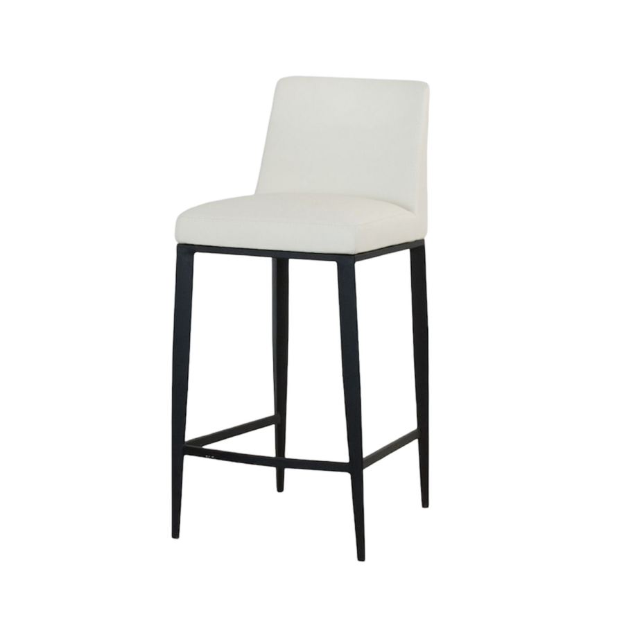 TABOURET COMPTOIR CELINE CUIR SYNTHÉTIQUE BLANC