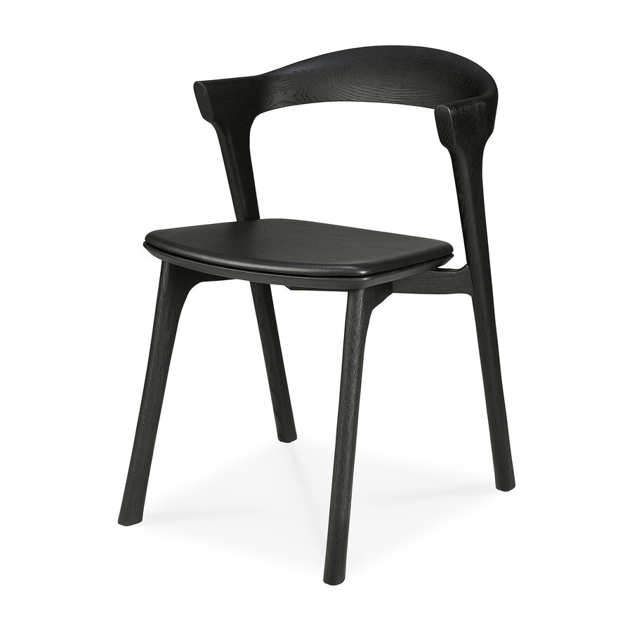 BOK CHAIR - VARNISHED OAK - BLACK - BLACK LEATHER by Ethnicraft