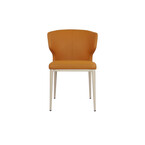 CABO CHAIR / SYNTHETIC LEATHER TAN AND METAL BASE WITH NATURAL IMPRINT