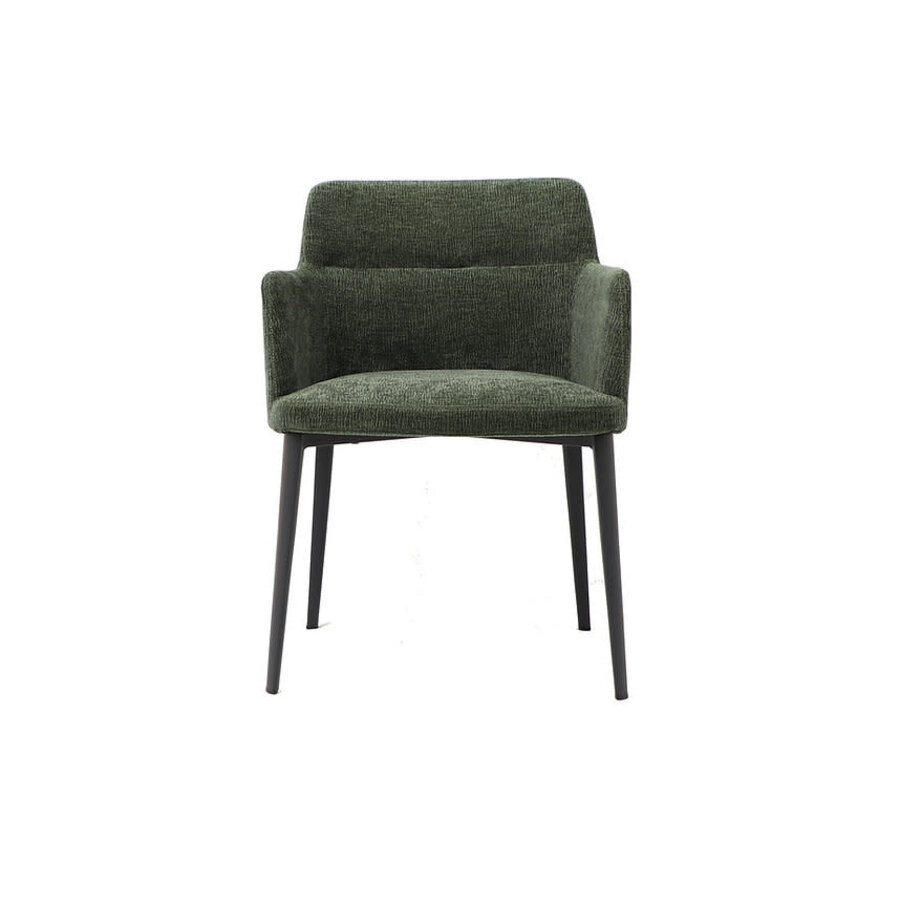 CHAISE WILLIAMSBURG TISSU VERT / BASE EN MÉTAL NOIR