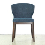 CHAISE CABO BLEU / BASE BOIS NOYER