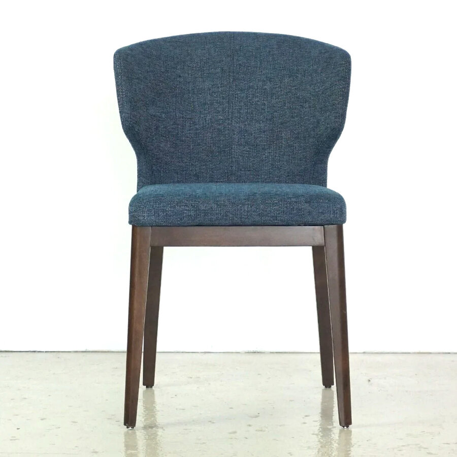CHAISE CABO BLEU / BASE BOIS NOYER
