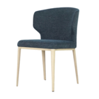 CHAISE CABO BLEU / BASE MÉTAL ET IMPRESSION BOIS NATUREL