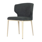 CHAISE CABO GRIS FONCÉ / BASE MÉTALET IMPRESSION BOIS NATUREL