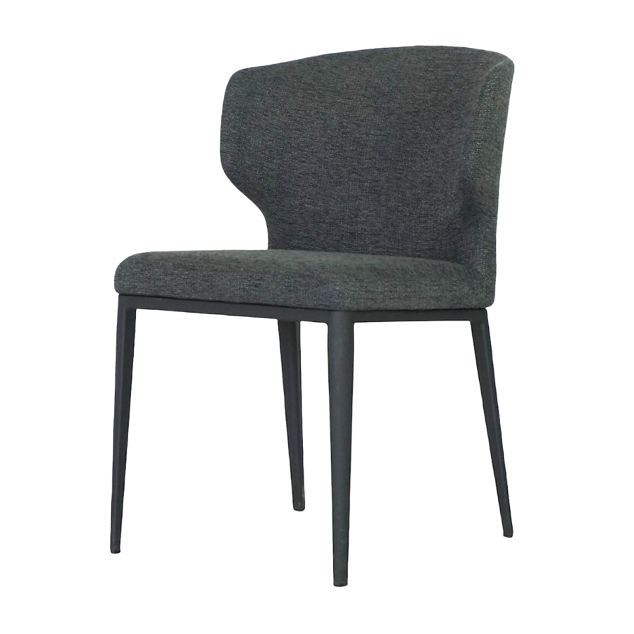 CABO CHAIR DARK GREY / BLACK METAL BASE