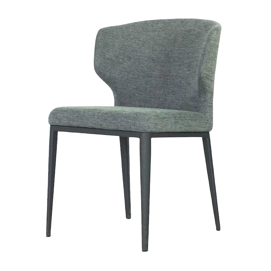 CHAISE CABO GRIS / BASE MÉTAL NOIR