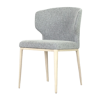 CABO CHAIR LIGHT GREY / METAL BASE WITH NATURAL WOOD IMPRINT