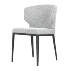 CABO CHAIR LIGHT GREY / BLACK METAL BASE