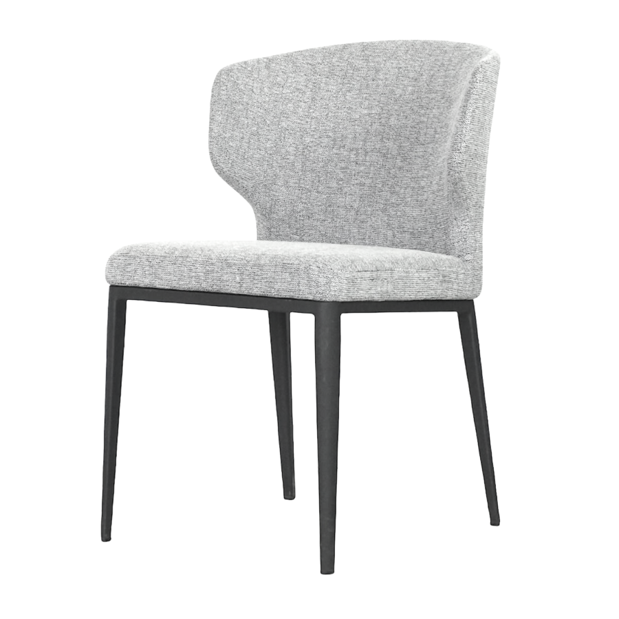 CABO CHAIR LIGHT GREY / BLACK METAL BASE