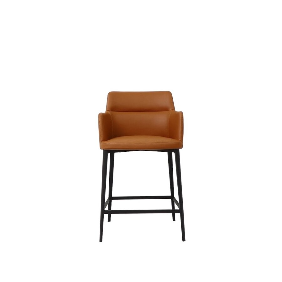 TABOURET COMPTOIR WILLIAMSBURG CUIR SYNTHÉTIQUE TAN