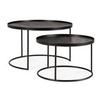 ROUND TRAY COFFEE TABLES SET - SMALL AND LARGE