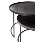 ENSEMBLE DE TABLES À CAFÉ TRAY RONDES - PETIT ET LARGE