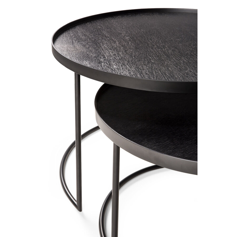 ENSEMBLE DE TABLES À CAFÉ TRAY RONDES - PETIT ET LARGE