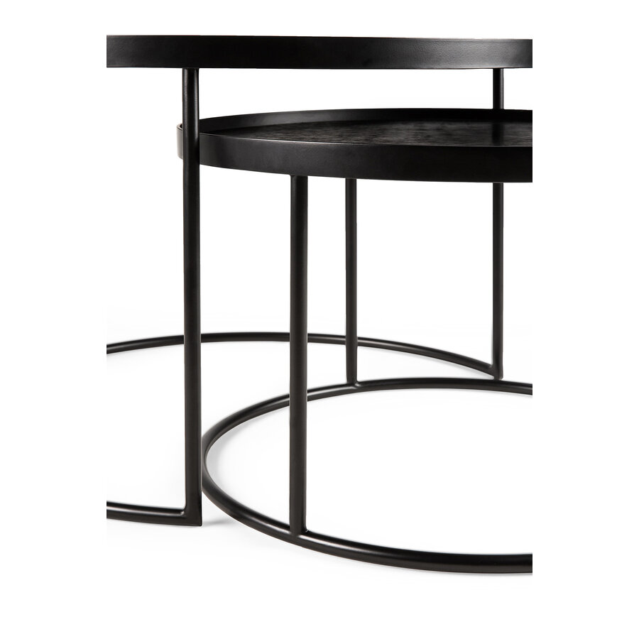ROUND TRAY COFFEE TABLES SET - SMALL AND LARGE