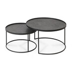 ROUND TRAY COFFEE TABLES SET - SMALL AND LARGE