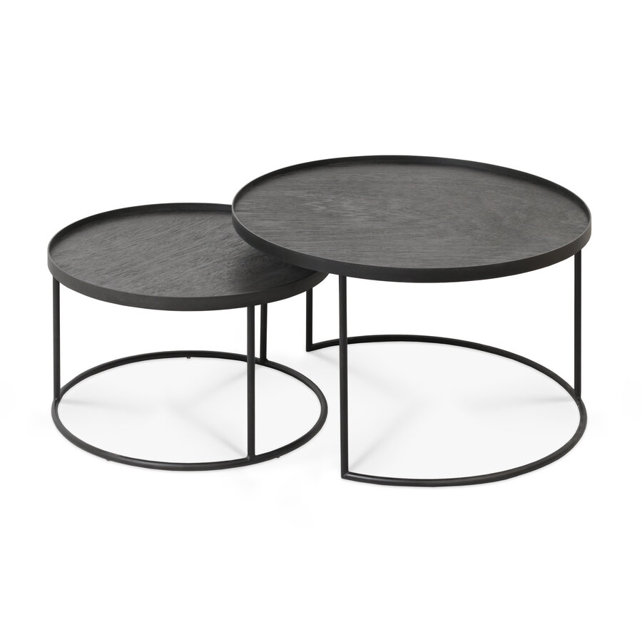 ENSEMBLE DE TABLES À CAFÉ TRAY RONDES - PETIT ET LARGE