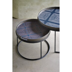 ROUND TRAY COFFEE TABLES SET - SMALL AND LARGE