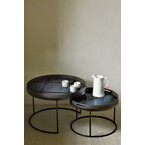 ENSEMBLE DE TABLES À CAFÉ TRAY RONDES - PETIT ET LARGE
