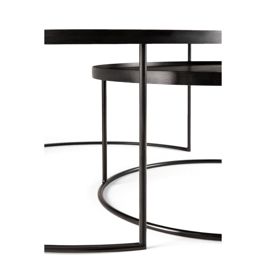 ENSEMBLE DE TABLES À CAFÉ TRAY RONDES - LARGE ET EXTRA LARGE
