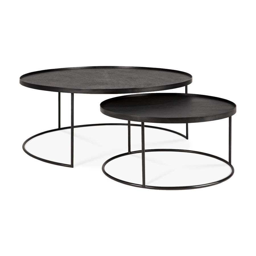 ENSEMBLE DE TABLES À CAFÉ TRAY RONDES - LARGE ET EXTRA LARGE