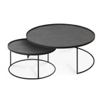 ROUND TRAY COFFEE TABLES SET - LARGE AND EXTRA LARGE