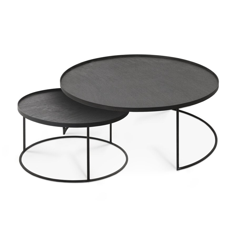 ROUND TRAY COFFEE TABLES SET - LARGE AND EXTRA LARGE