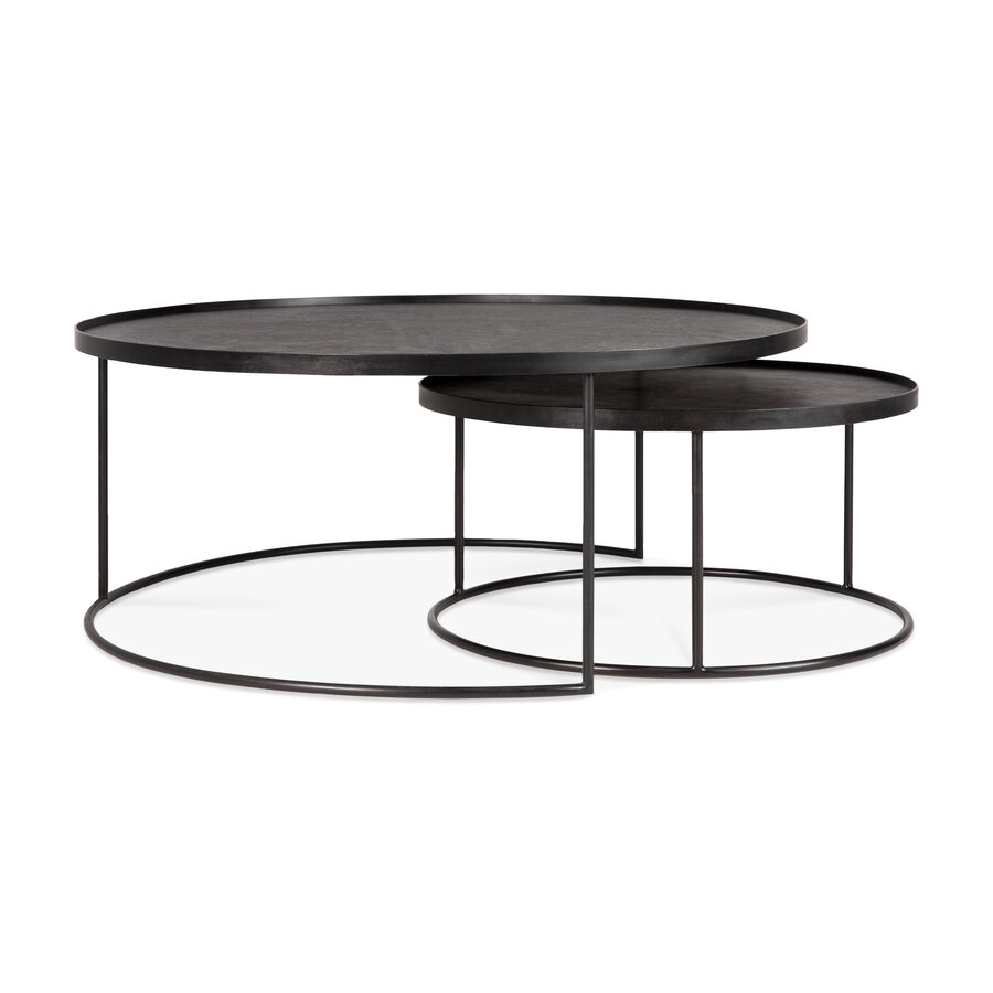 ROUND TRAY COFFEE TABLES SET - LARGE AND EXTRA LARGE